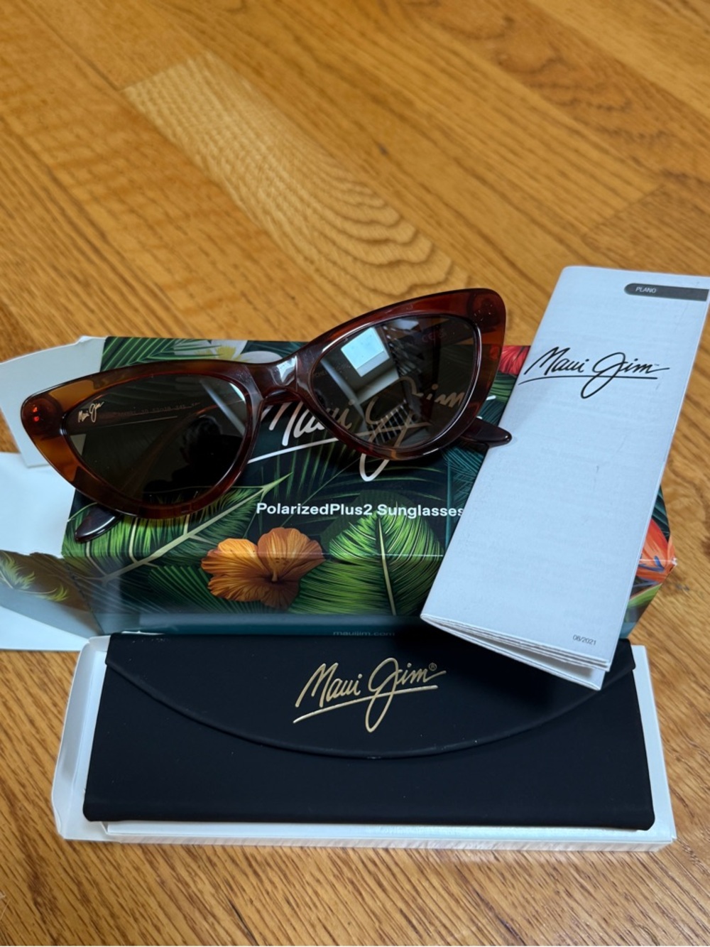 Maui Jim Cat Eye Sunglasses - Tortoiseshell Brown Frame with Dark Lenses